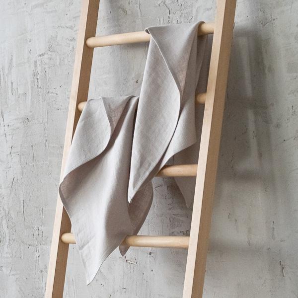 Linenme Set Of 2 Silver Linen Hand Towels Lara