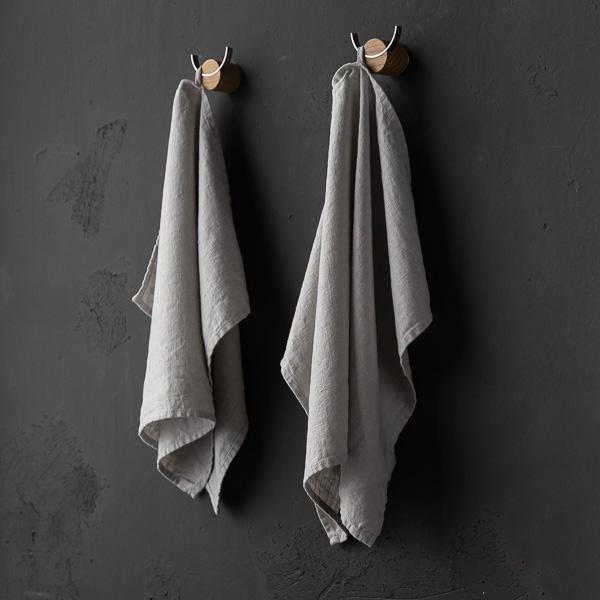Linenme Set Of 2 Silver Linen Tea Towels Terra