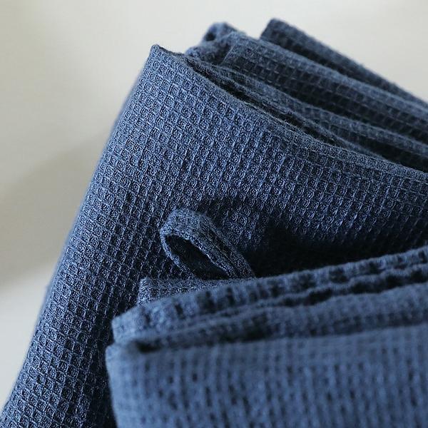 Linenme Set Of 4 Indigo Linen Wash Cloths Waffle