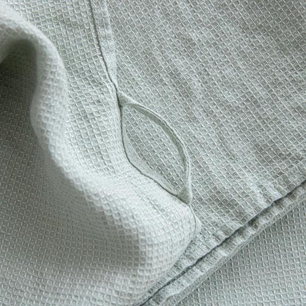 Linenme Set Of 4 Linen Wash Cloths Waffle Sea Foam