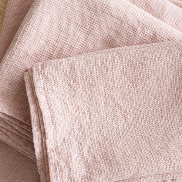 Linenme Set Of 4 Rosa Linen Wash Cloths Waffle