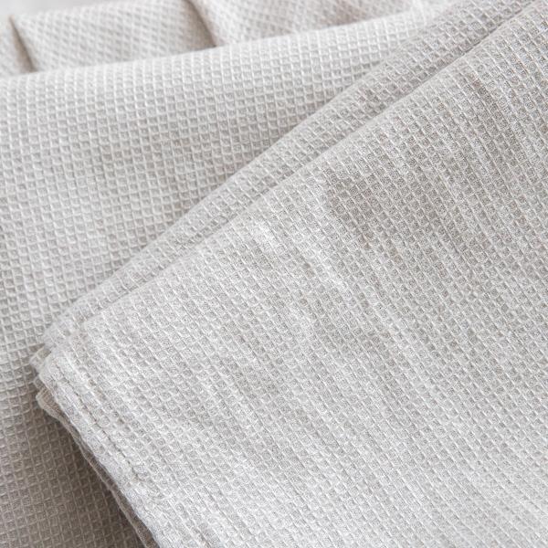 Linenme Set Of 4 Silver Linen Cloths Washed Waffle