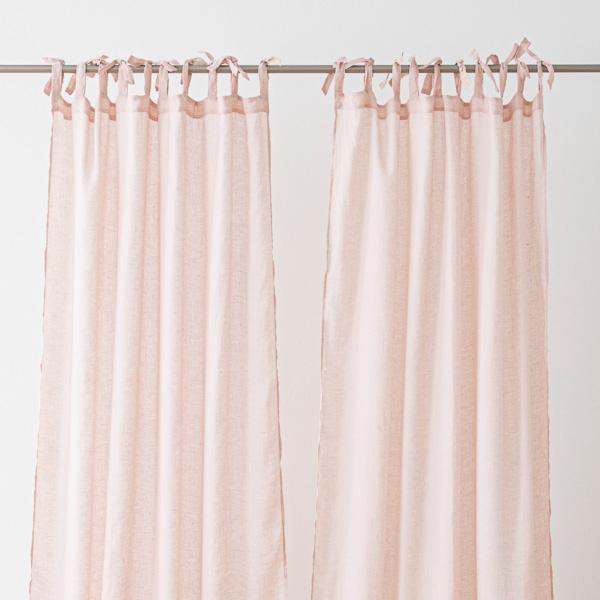 Linenme Sheer Linen Curtain With Ties Rosa Garza