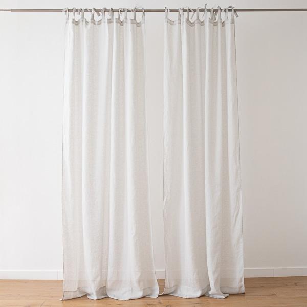Linenme Sheer Linen Curtain With Ties Silver Garza