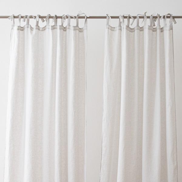 Linenme Sheer Linen Curtain With Ties Silver Garza