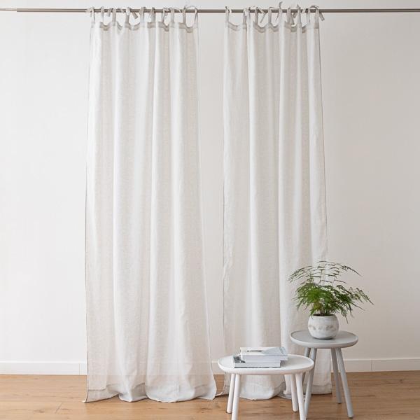 linenme Sheer Linen Curtain With Ties Silver Garza