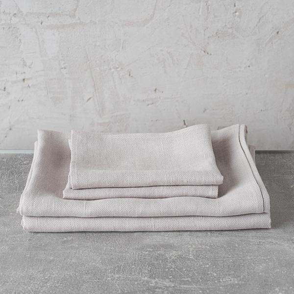 Linenme Silver Linen Bath Towels Set Lara