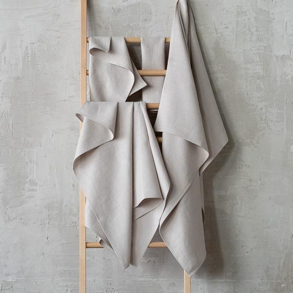 Linenme Silver Linen Bath Towels Set Lara