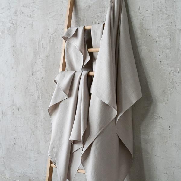 Linenme Silver Linen Bath Towels Set Lara