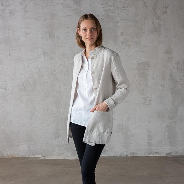 Linenme Silver Linen Jacket Short Paolo