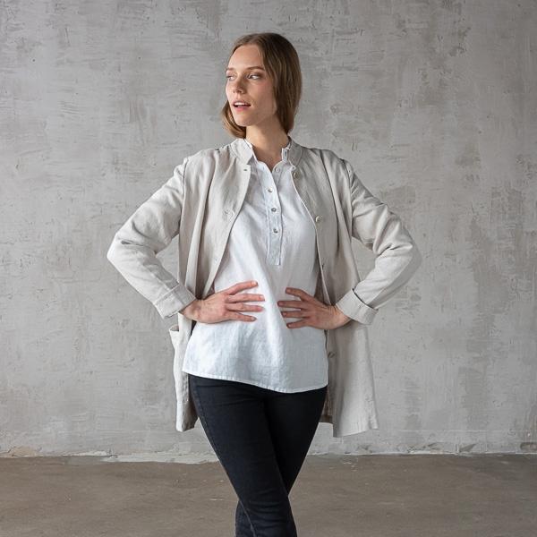 Linenme Silver Linen Jacket Short Paolo