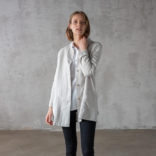 Linenme Silver Linen Jacket Short Paolo