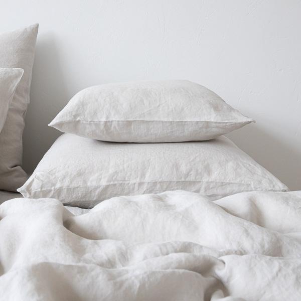 Linenme Silver Linen Pillow Case Stone Washed