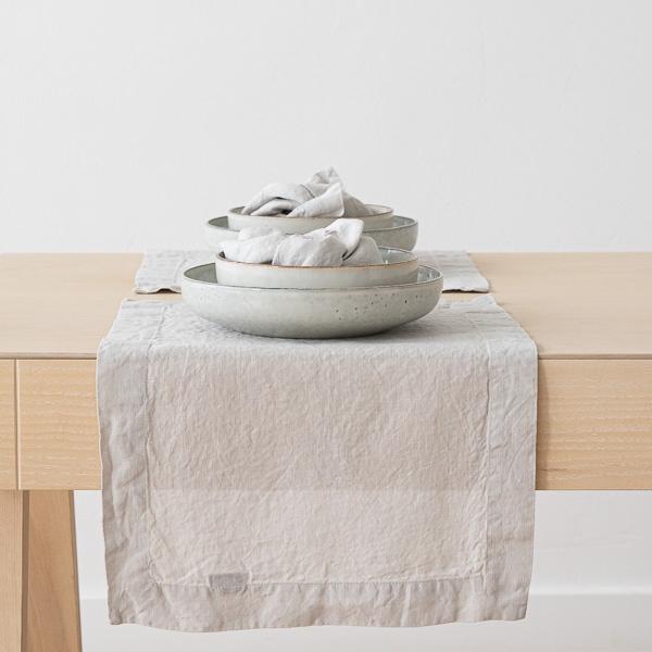 Linenme Silver Linen Placemat Stone Washed