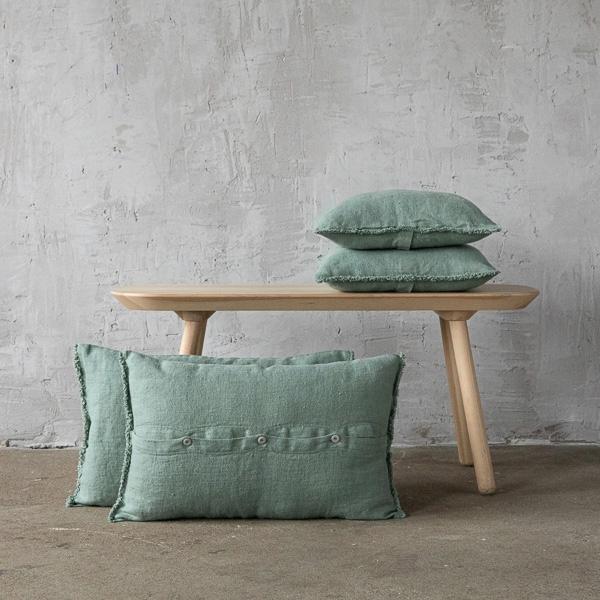 Linenme Spa Green Linen Fabric Rustic