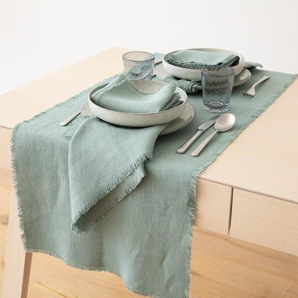 Linenme Spa Green Linen Prewashed Rustic