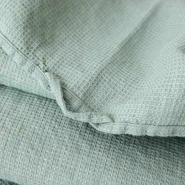 Linenme Spa Green Linen Waffle Bath Towel Washed