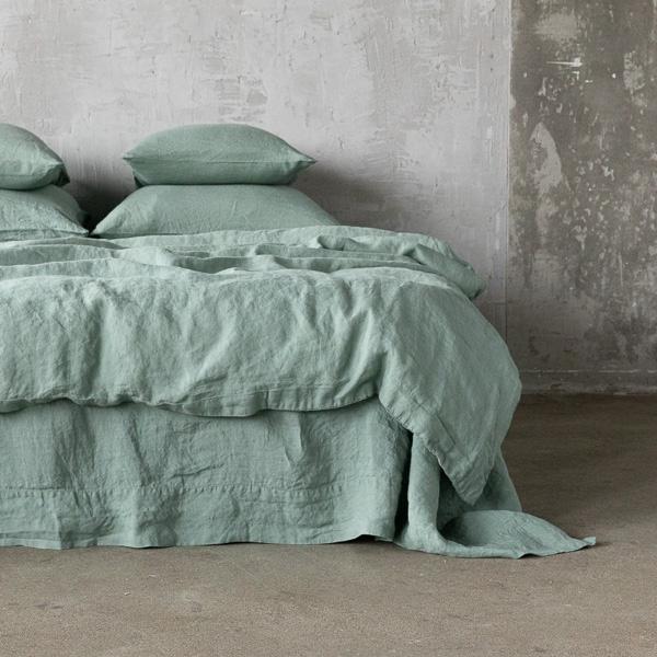 linenme Spa Green Stone washed Bed Linen Duvet