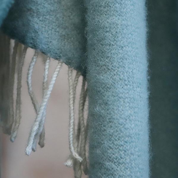 Linenme Spa Green Wool Throw Roberto