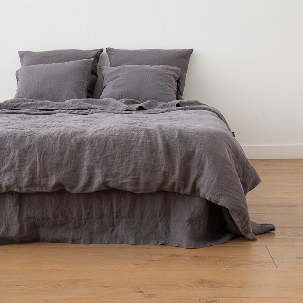 Linenme Steel Grey Linen Bed Set Stone Washed
