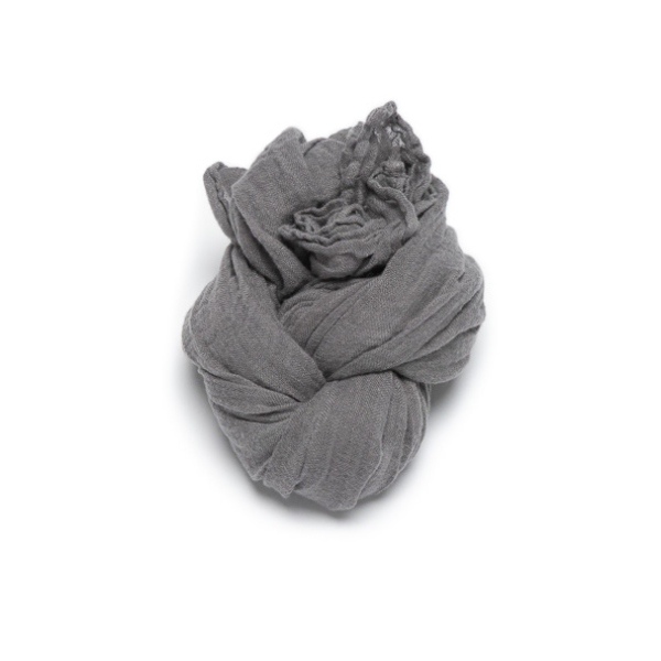 Linenme Steel Grey Linen Summer Scarf Garza