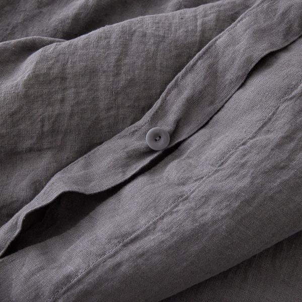 Linenme Steel Grey Stone Washed Bed Linen Duvet