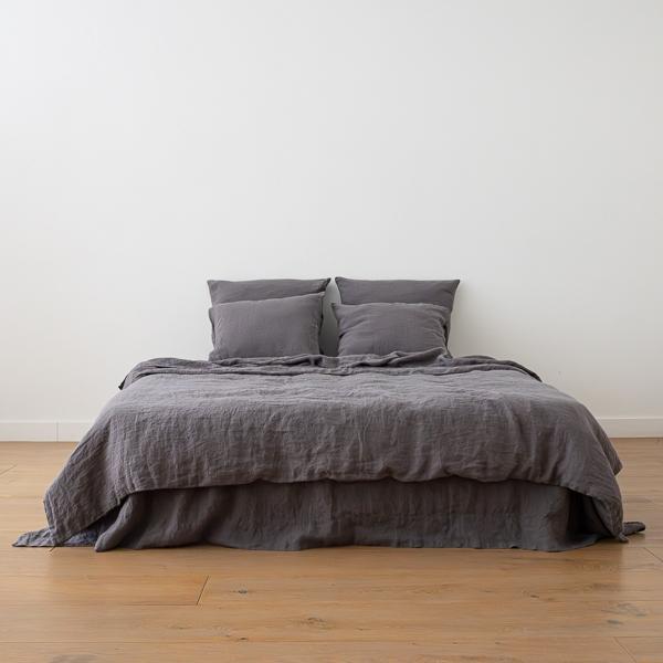 Linenme Steel Grey Stone Washed Bed Linen Duvet