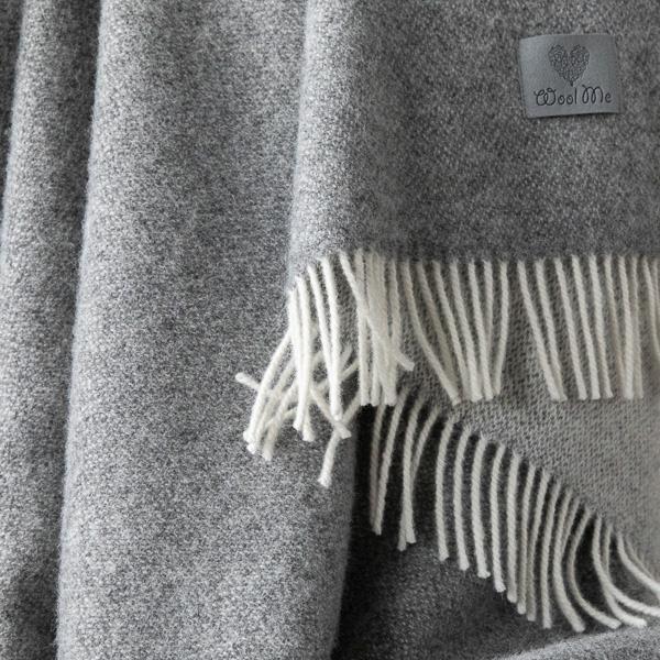 Linenme Steel Grey Wool Throw Roberto