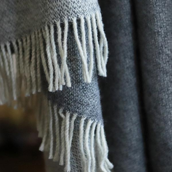 Linenme Steel Grey Wool Throw Roberto