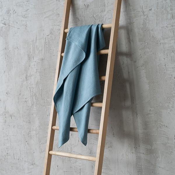 Linenme Stone Blue Huckaback Linen Bath Towel Lara