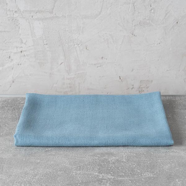 linenme Stone Blue Huckaback Linen Bath Towel Lara