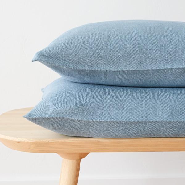 Linenme Stone Blue Linen Cushion Cover Lara