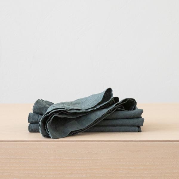 linenme Stone Washed Balsam Green Linen Napkin