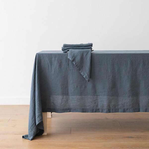 Linenme Stone Washed Blue Linen Napkin