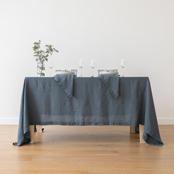 Linenme Stone Washed Blue Linen Napkin