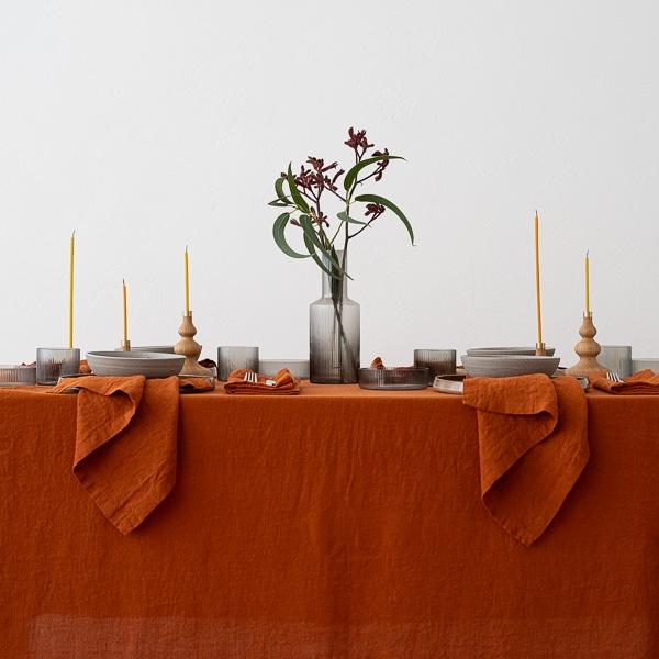 Linenme Stone Washed Cinnamon Linen Napkin