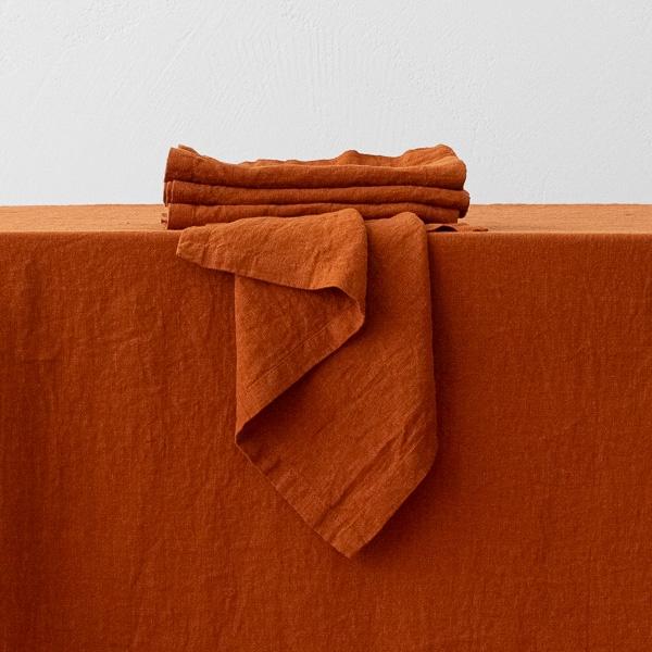linenme Stone Washed Cinnamon Linen Napkin