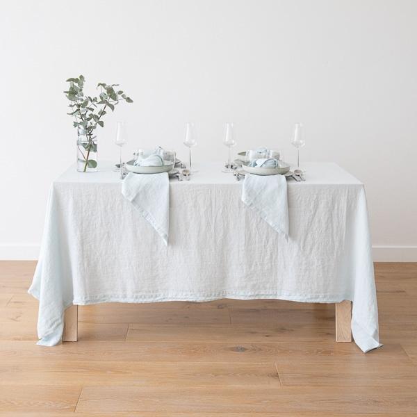 Linenme Stone Washed Ice Blue Linen Napkin