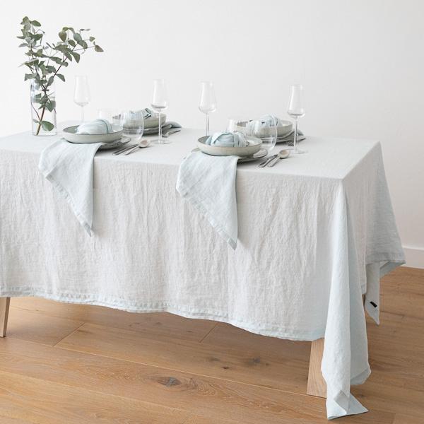 Linenme Stone Washed Ice Blue Linen Napkin