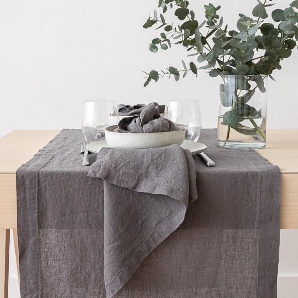 Linenme Stone Washed Linen Napkin Steel Grey