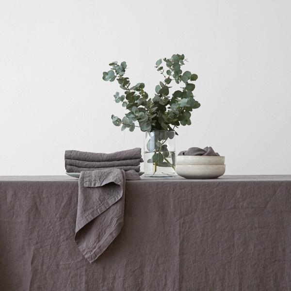 Linenme Stone Washed Linen Napkin Steel Grey