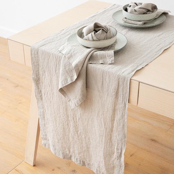 Linenme Stone Washed Linen Runner Natural
