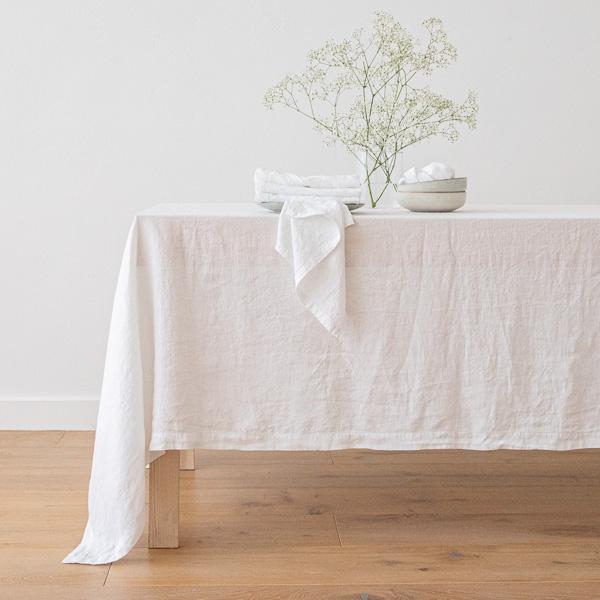 Linenme Stone Washed Optical White Linen Napkin