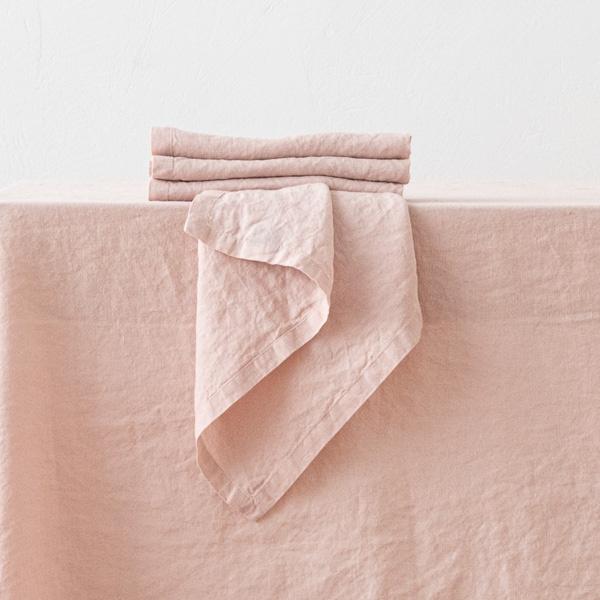 Linenme Stone Washed Rosa Linen Napkin