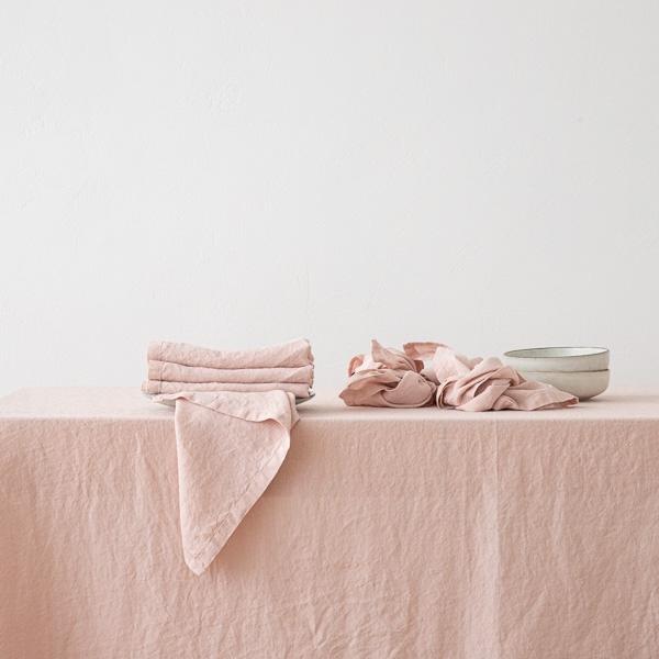 Linenme Stone Washed Rosa Linen Napkin
