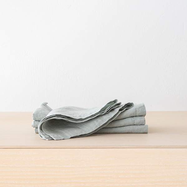 linenme Stone Washed Sea Foam Linen Napkin