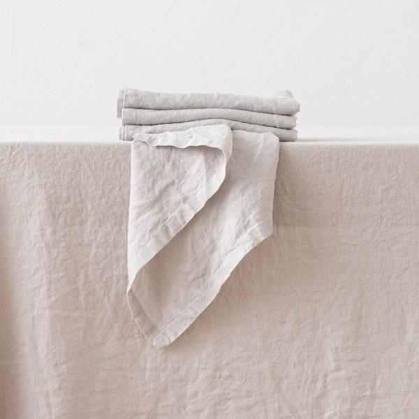 Linenme Stone Washed Silver Linen Napkin