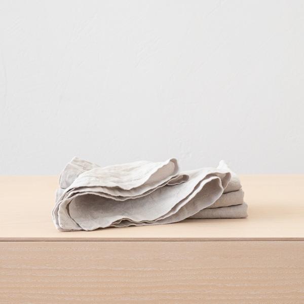 linenme Stone Washed Silver Linen Napkin