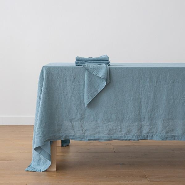 Linenme Stone Washed Stone Blue Linen Napkin