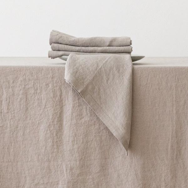 Linenme Stone Washed Taupe Linen Napkin